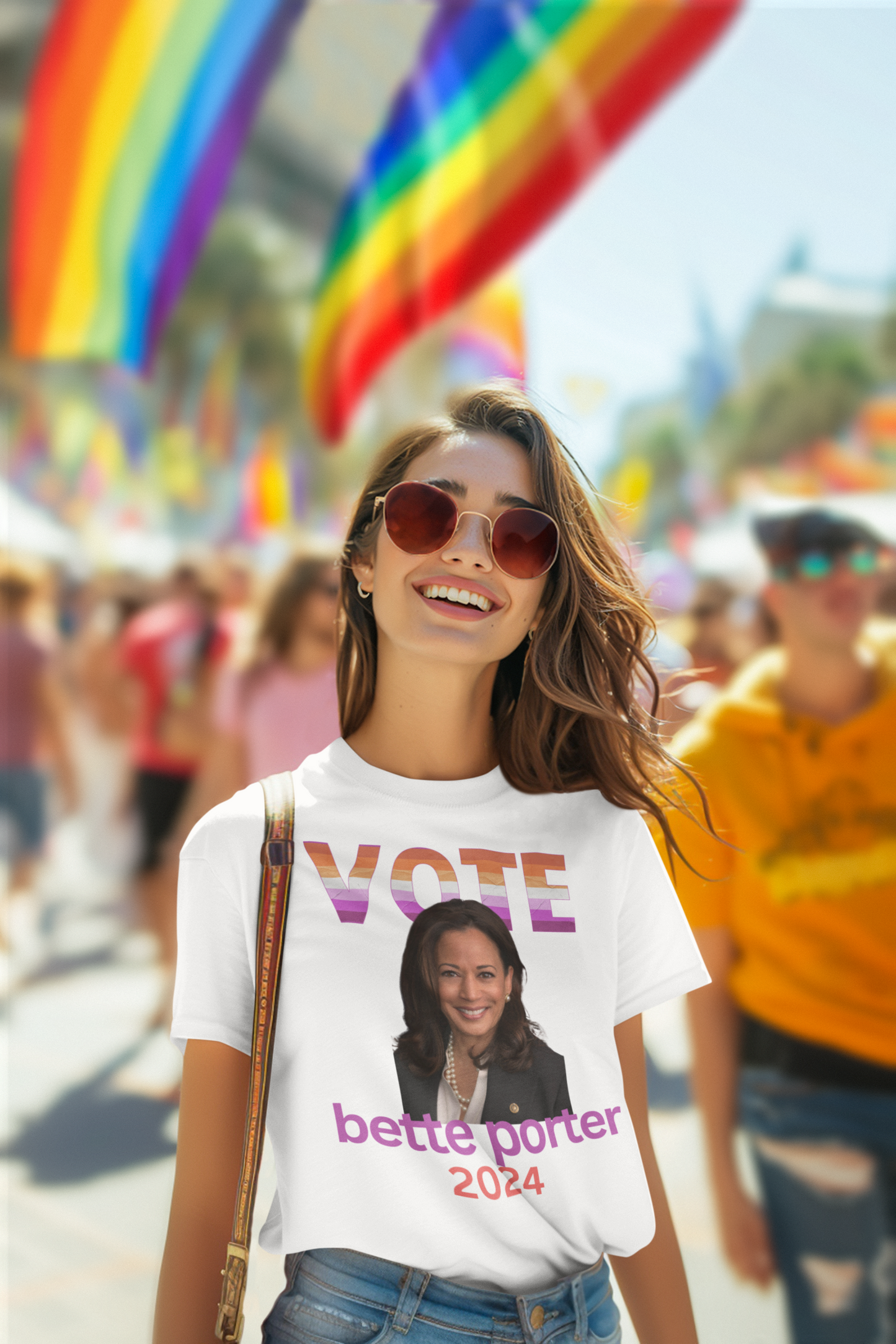 Bette Porter 2024 T-Shirt - Equality, Pride, and Progress in LGBTQ+ Colors