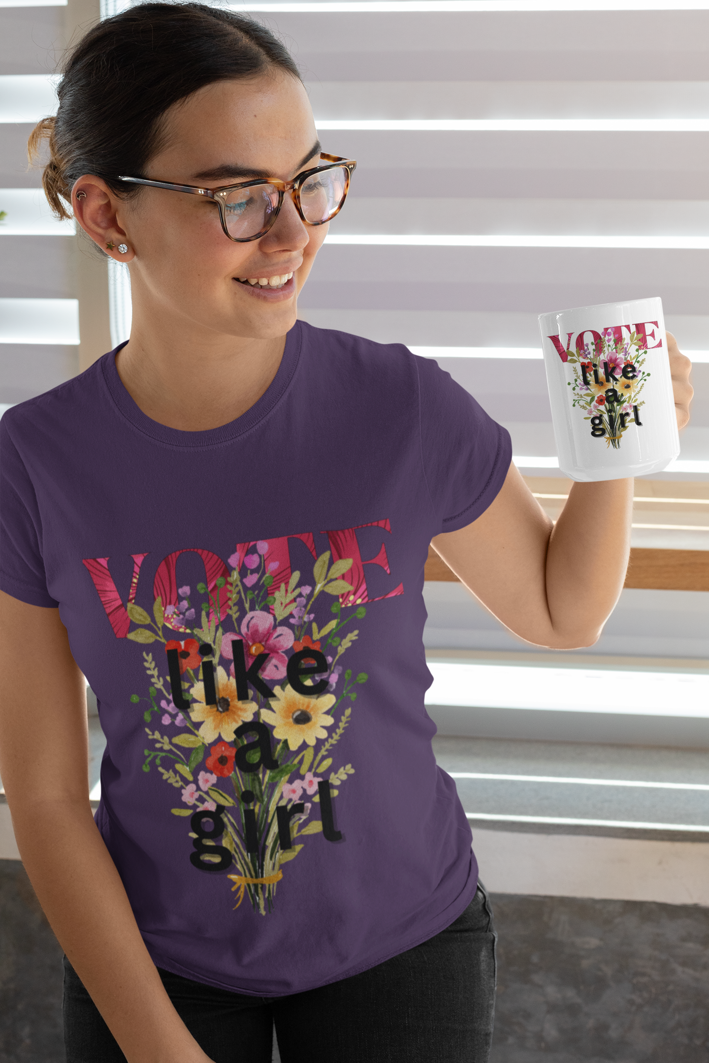 Blossom to the Ballot: Vote Like a Girl T-Shirt